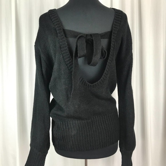 TU NWT Black Tie Back Sweater Size Large - Picture 3 of 8